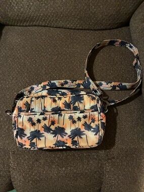 Palm Tree Print Crossbody Travel Bag